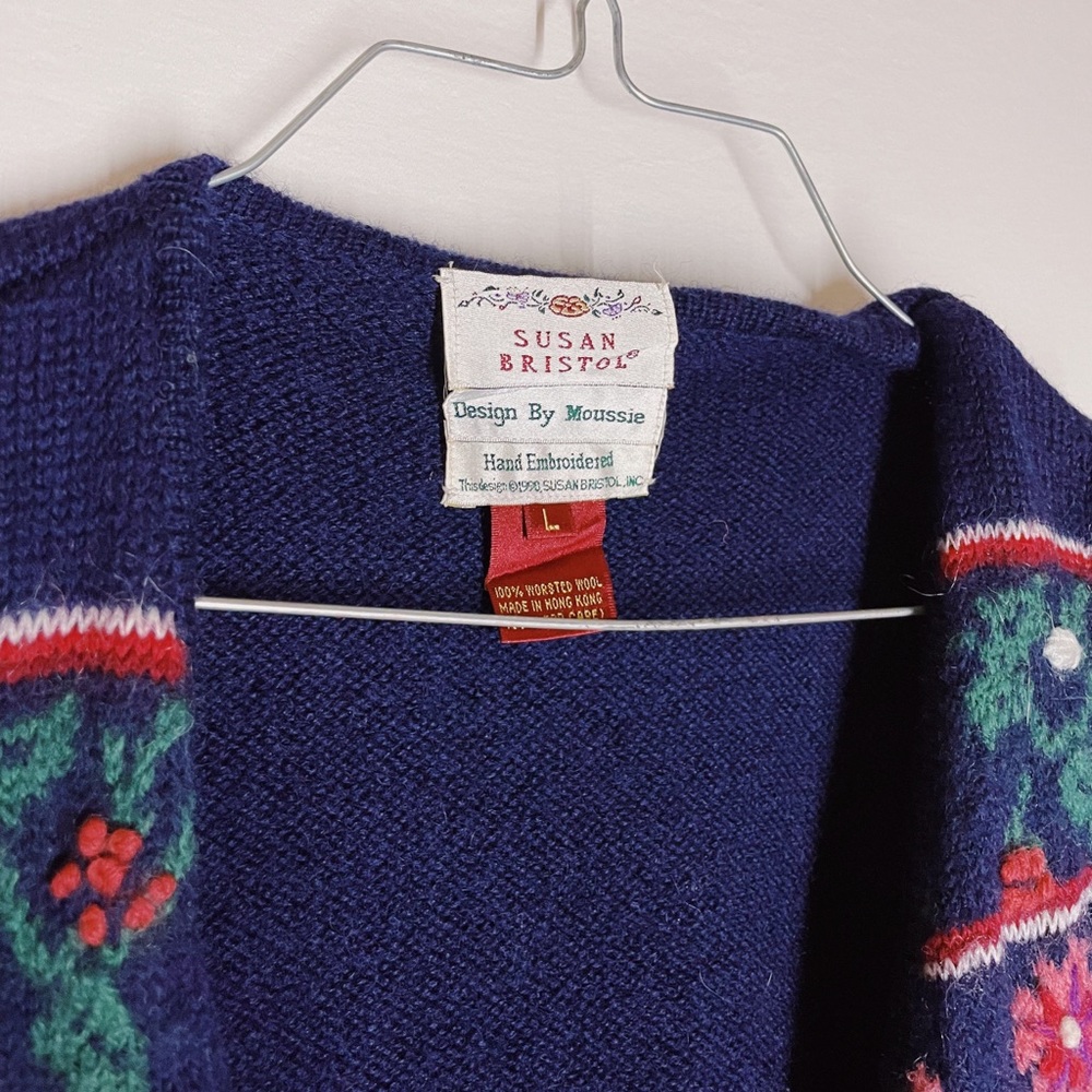 Vintage Susan Bristol Hand Embroidered Sweater Vest Design By Moussie - Picture 3 of 7